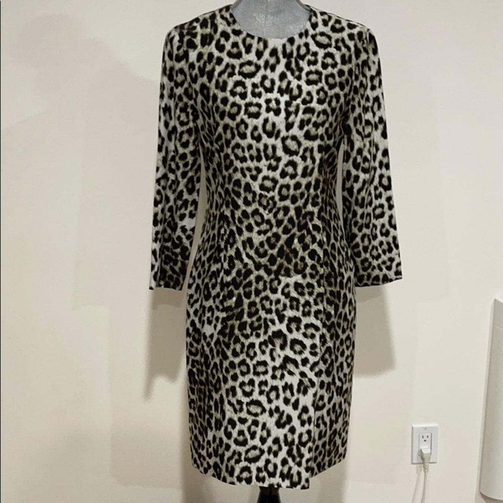 Rag & Bone long sleeved sheath dress leopard lined